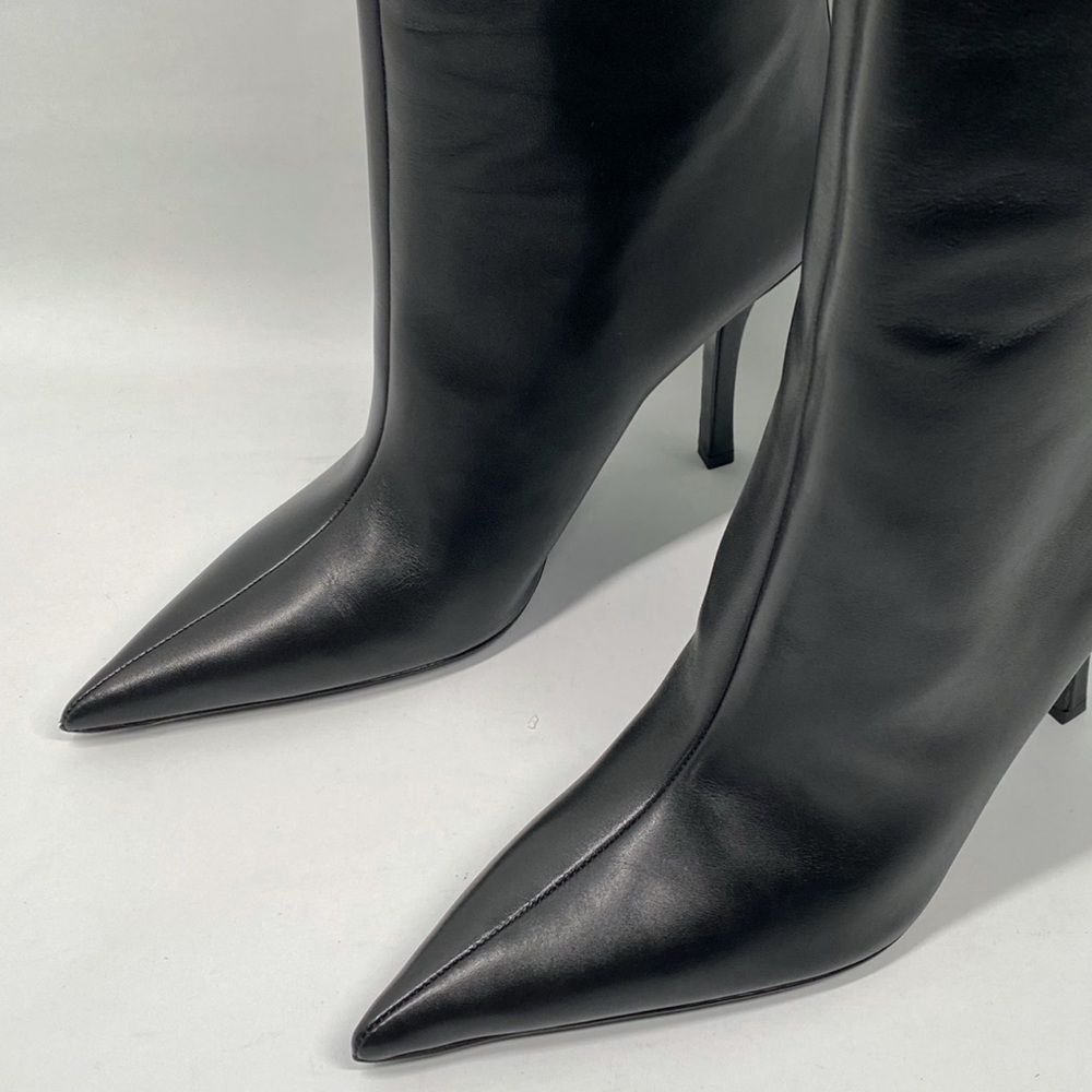 Alexander Wang Delphine brand-embossed leather heeled knee-high boots size 38.5 - Picture 5 of 15